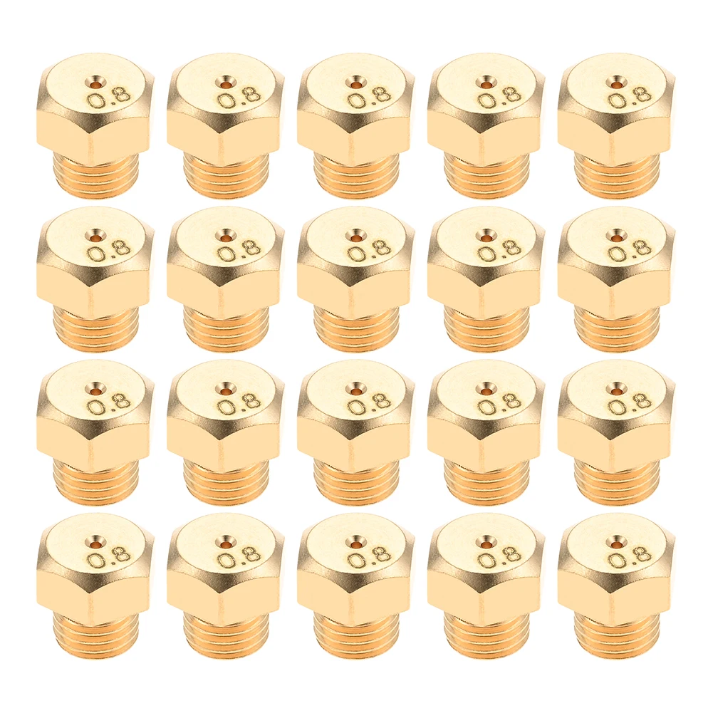 

20pcs 1/4\\\" Brass Nozzles 0.8mm Spray Hole For Propane Natural Gas Grill Burners Home Improvement Accessory In Stock Wholesale
