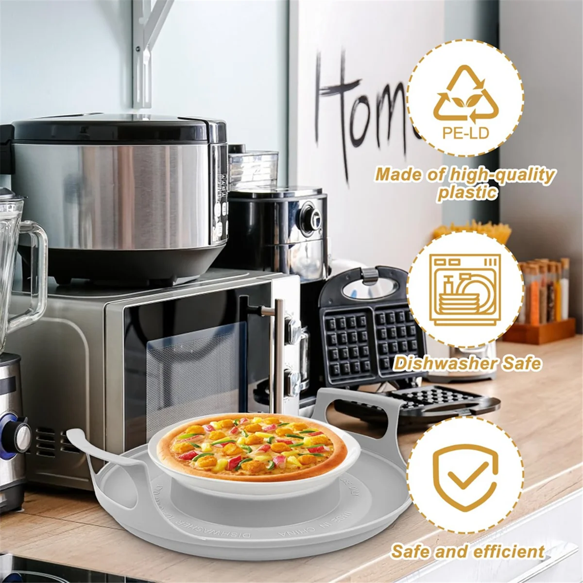 

2 Pack Microwave Bowl Holder with Handles - Microwave Cool Plate,Microwave Bowl Holder Microwave Tray HOT