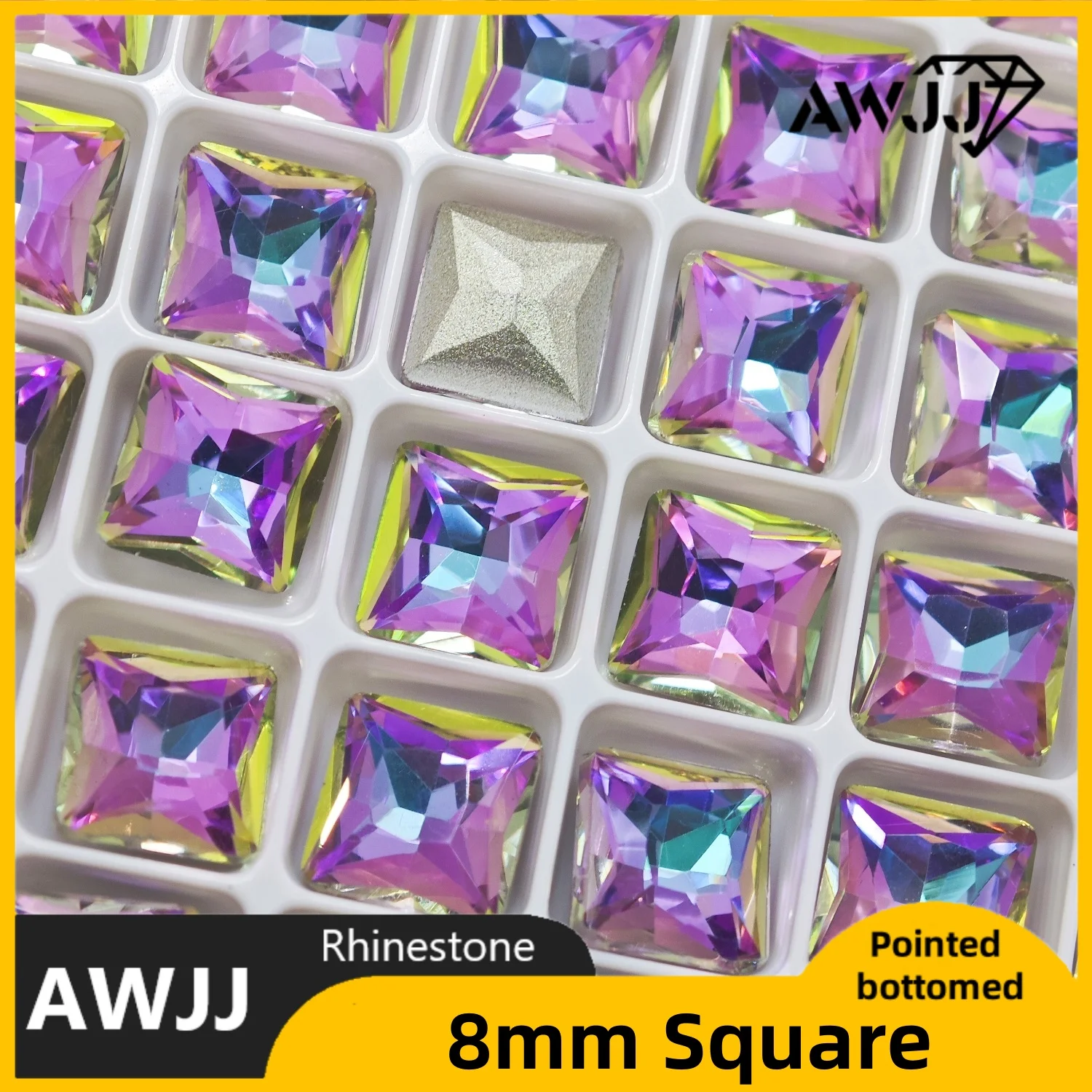 Pink Purple Drop Heart Shaped Pointed Back Rhinestones - Y2K Glitter, Multi-Size Mix for Clothing & Jewelry Trim | 2025 Trend