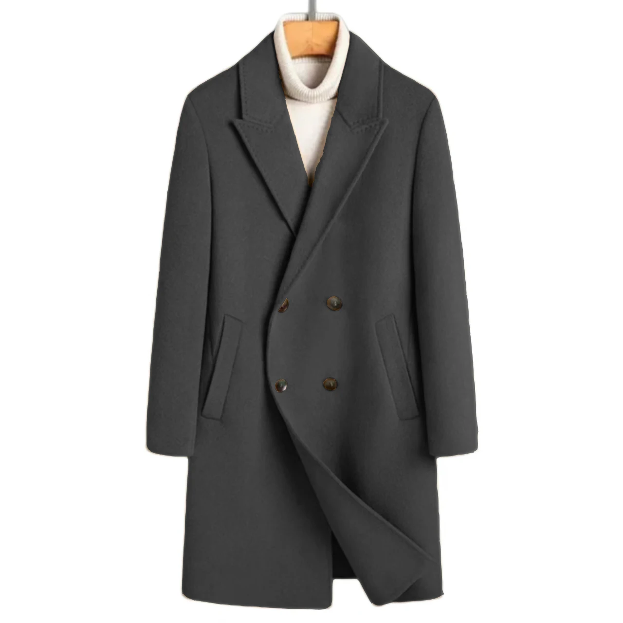 Men's Winter Jacket Single Breasted Coarse Woolen Fabrics Stage Costume Circus Costume Graduation Party Business Activities