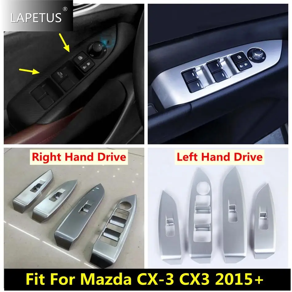 

For Mazda CX-3 CX3 2015 - 2021 ABS Door Armrest Window Lift Button Switch Control Panel Cover Trim Auto Carbon Fiber Accessories