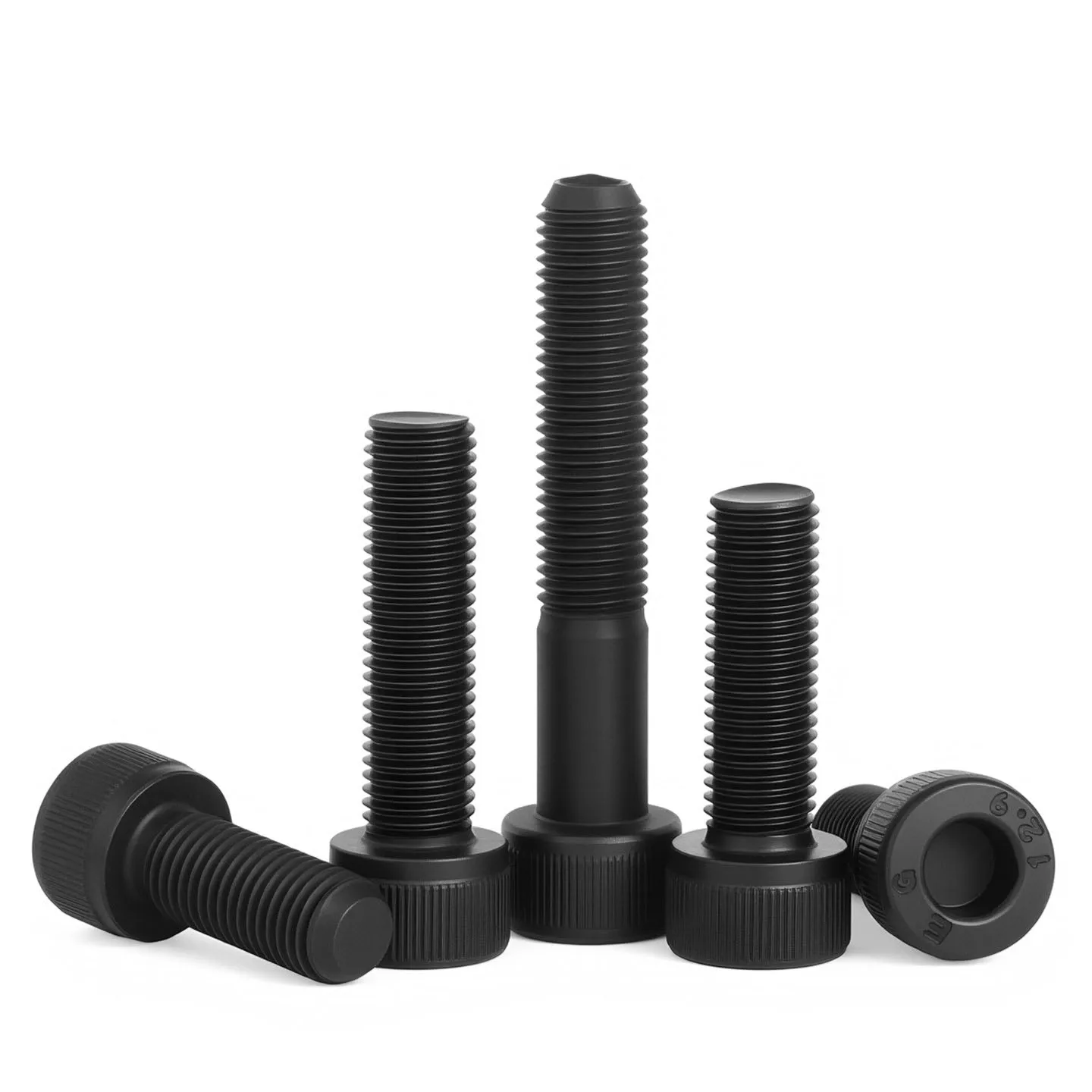 M6 M8 M10 M12~M20 Black Grade 12.9 Steel Fine Thread Socket Screws Hex Hexagon Cap Screws Allen Bolts Pitch 0.75/1.0/1.25/1.5mm