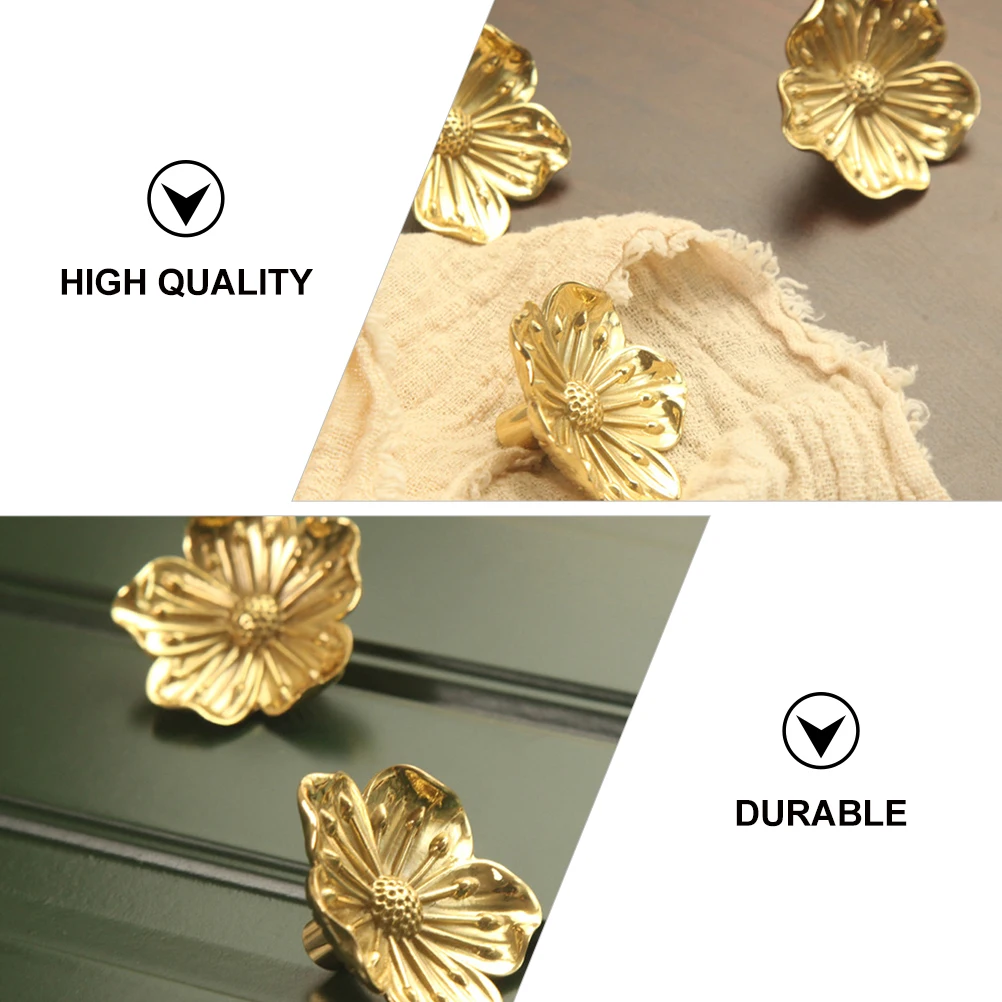 

1pc Brass Cherry Handle Retro Pull Drawer Cabinet Door Handles Flower Cabinet Knob Golden Copper Hardware Wardrobe Door