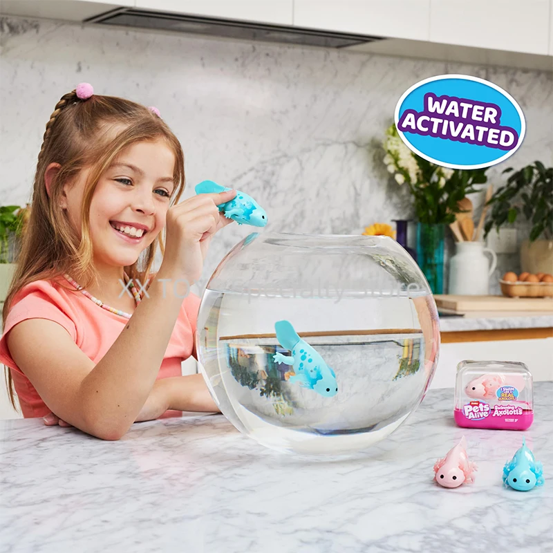 ZURU Pets Alive Swimming Axolotl\'s Robotic Pet Figure Electronic Simulation Pet Axolotl Children\'s Electric BathWater Play Toys