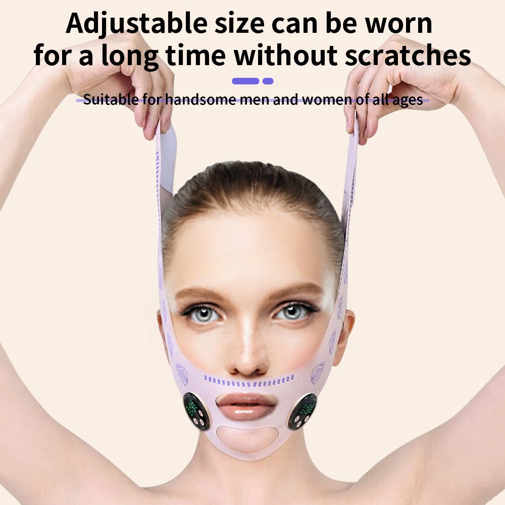 EMS Head Massage Face Relaxation USB Charging Facial Slimming Strap Face Lifting Reduce Double Chin Cheek Lift Up Face Thin Mask