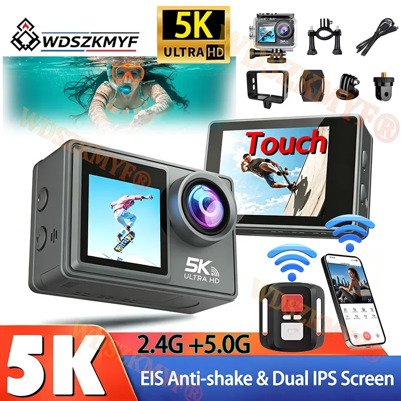 action-camera-5k-4k-con-eis-anti-vibrazione-doppio-schermo-20-touch-13-pollici-impermeabile-30m-per-casco-sci-immersioni-sport-motoristici