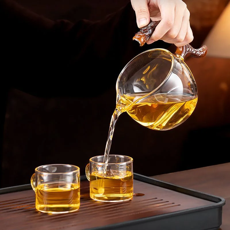 Glass Tea Set Horse Design Magnetic Self Brewing Teapot Gift Box