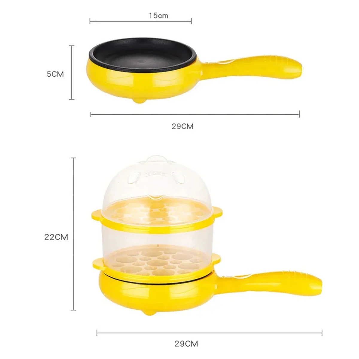 Electric Frying Pan, Omelette Maker Steamer Egg Cooker Eggs Mini Plug-in Frying Pan Automatic Power-off Breakfast Machine