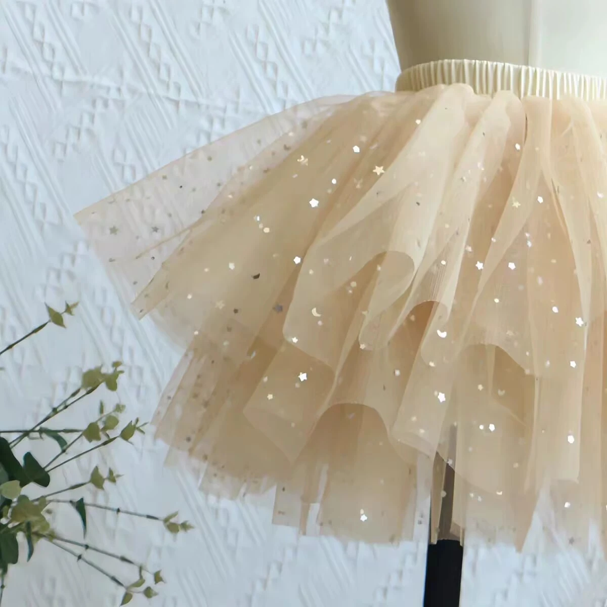 2026 Spring Summer New Girls Handmade Sequins Mesh Half Skirt Girls Versatile Fluffy Princess Skirt