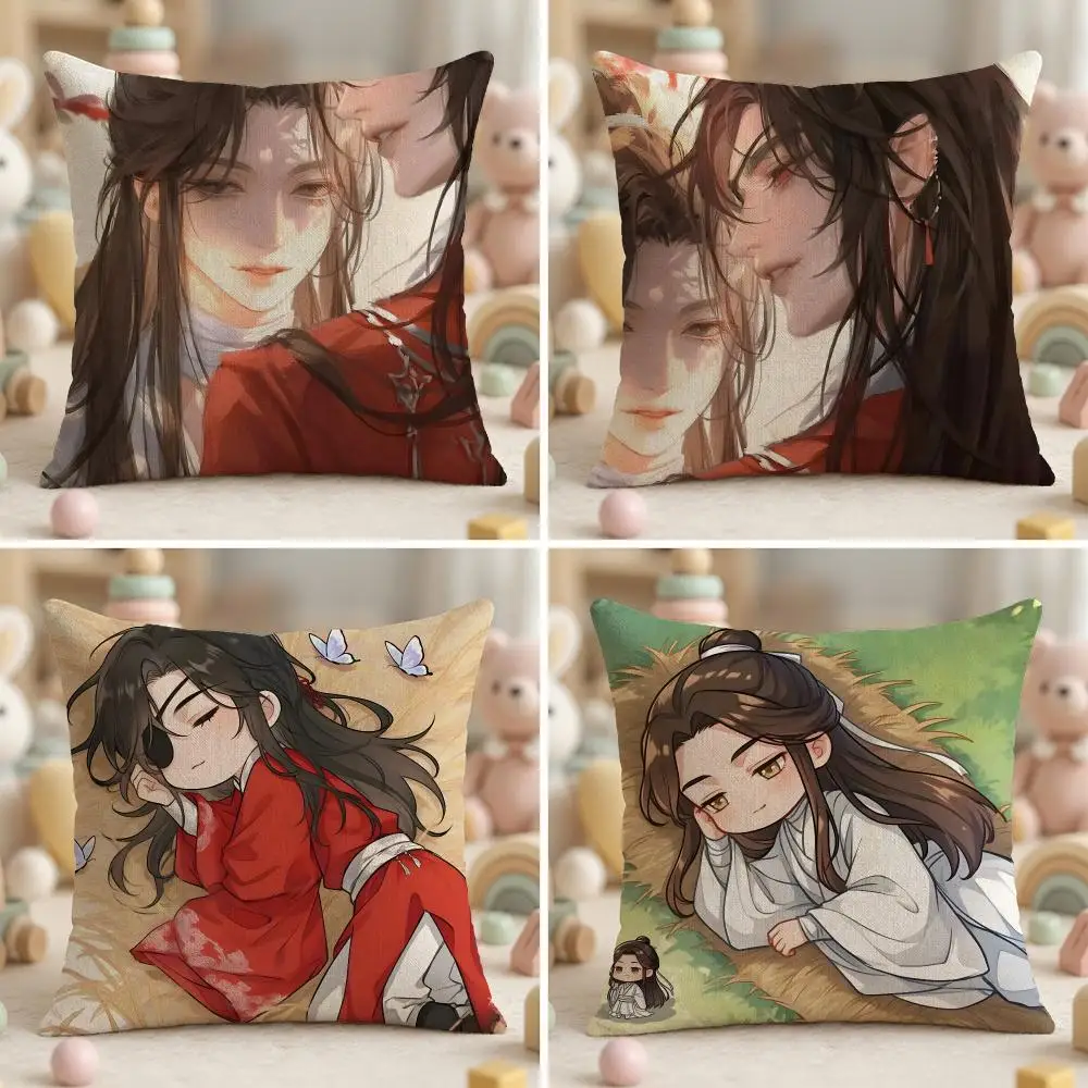Romantic Heaven O-Officials Blessing Cushion Cover Soft Plush Fabric Double-Sided Printed Pillowcase for All Seasons Home Decor