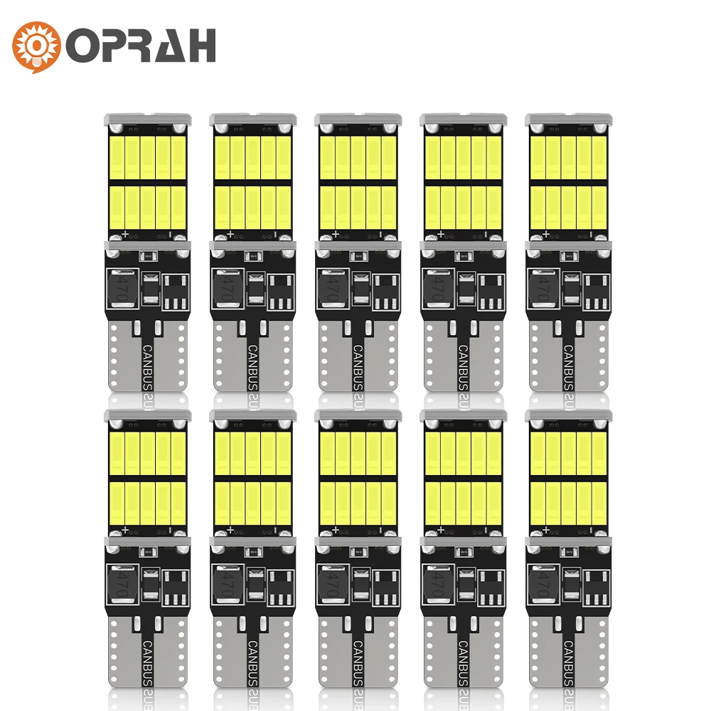 2/10PCS Oprah LED T10 W5W Bulbs 4014 26 SMD Canbus No Error For Car Interior Instrument Lights Auto Reading Lamp1200LmWhite6000K