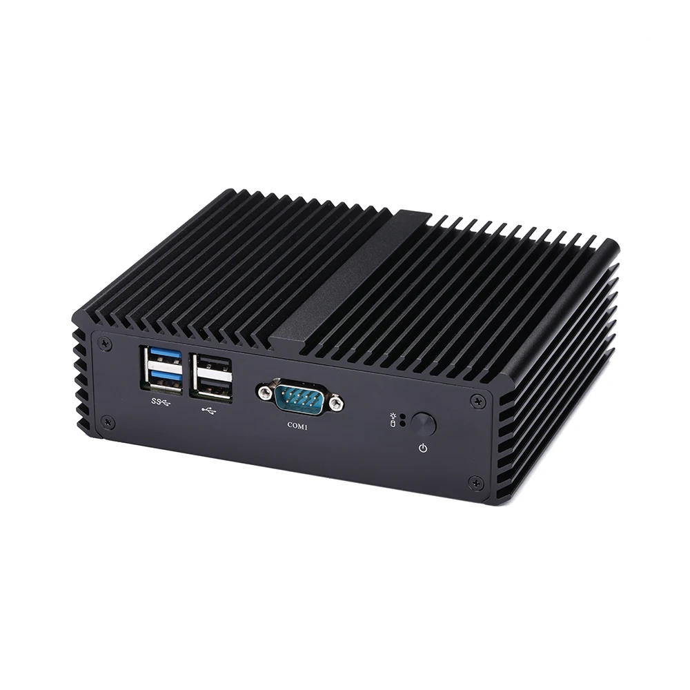 Qotom Mini PC Q177P-S08 with Pentium J3710 Quad Core 2 LAN 4 COM Fanless Computer