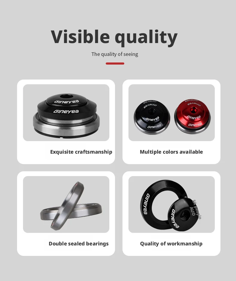 41/41,8-52mm Integriertes Verstecktes Headset mit Gedichtetem Lager für MTB und Rennrad, Gerade und Konische Gabel – Detail 3