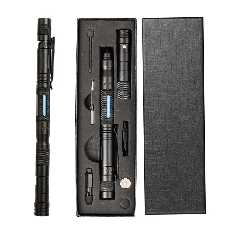 Peak Wolf Enhanced Edition Multi-functional Self-Defense Pen with Compass Aluminum Alloy Tactical Outdoor Defense Tool for Safet