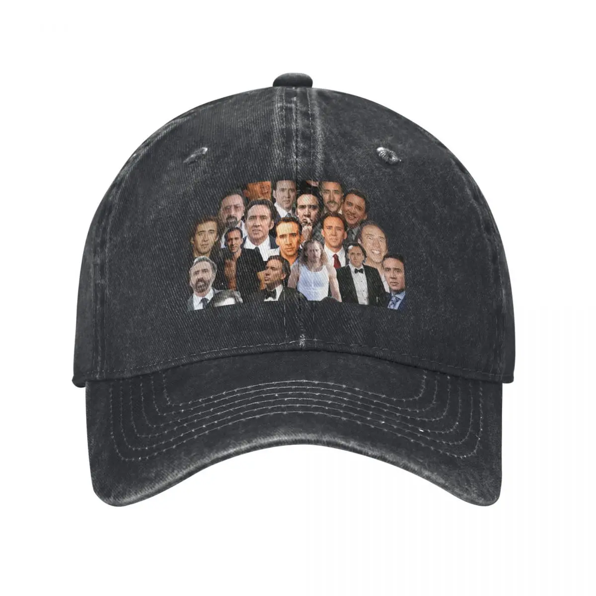 nicolas cage photo collage high quality Baseball Cap Custom Cap Mountaineering For Women 2024 Men's