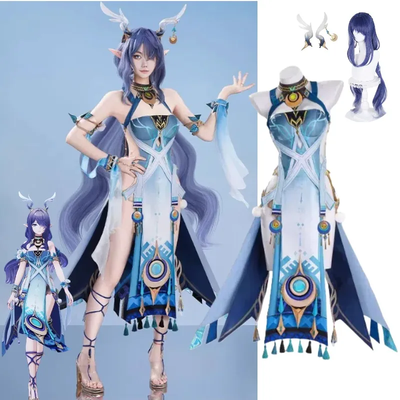 

Game Genshin Impact Lauma Cosplay Costume Dress Uniform Headwear Props Suit for Women Halloween Anime Party Roleplay Outfits