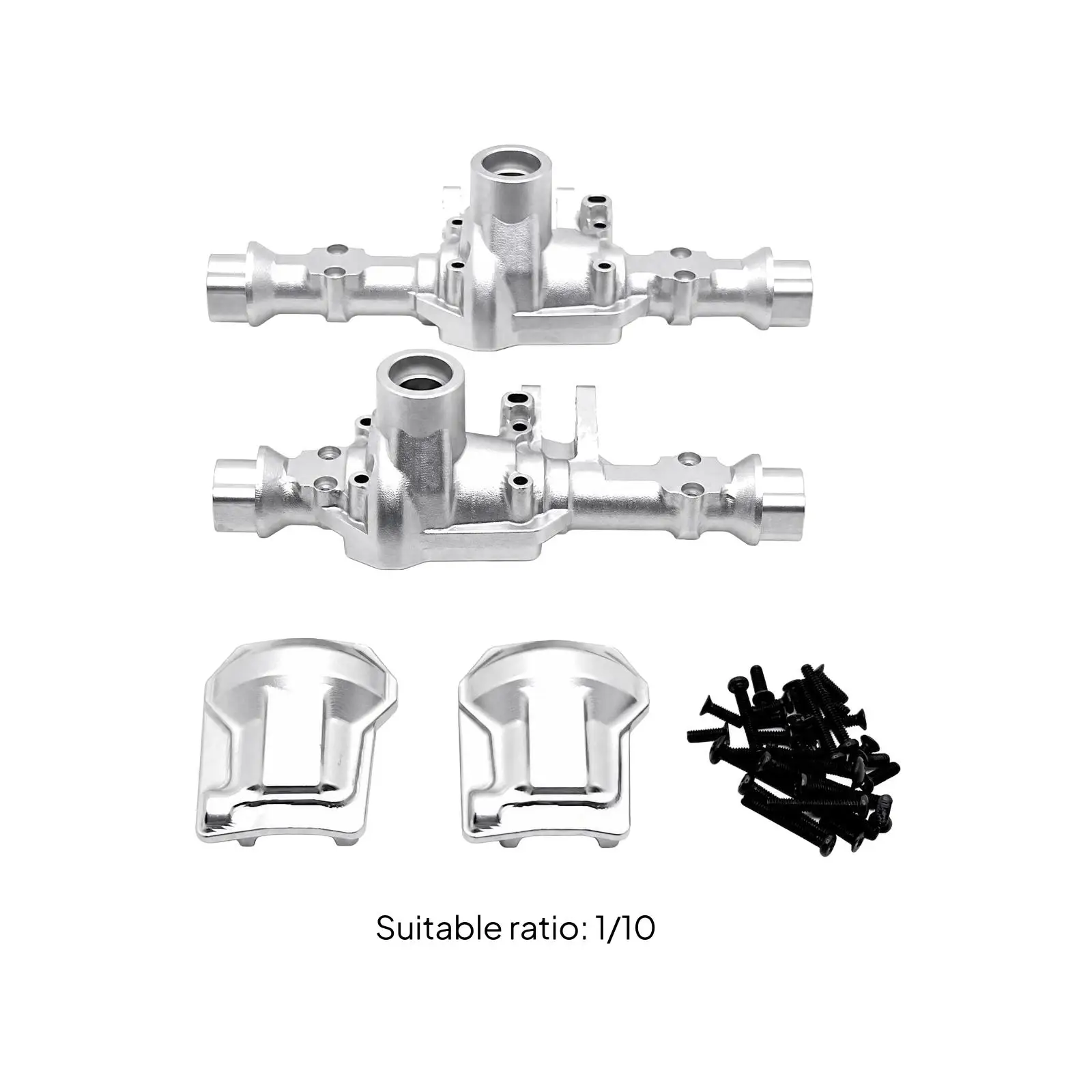 Front Rear Axle Housing for 1 10 RC Car Metal Reinforced Case with Covers Screws for R1001