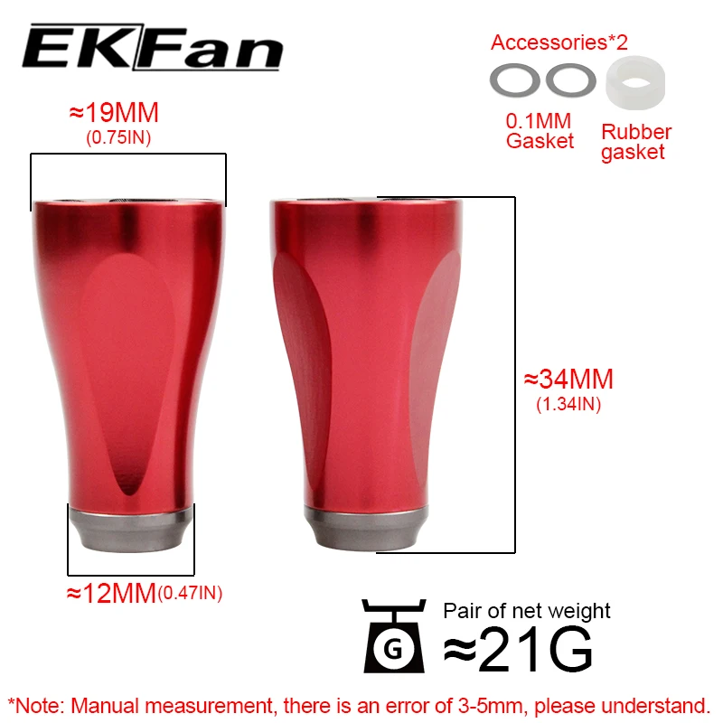 EKFan 2 Stück Aluminiumlegierung Spinn- und Baitcasting-Angelrollen-Griffknöpfe für SHI/DAI 7*4*2,5mm Lager, DIY-Teile für Köderrollen – Detail 7