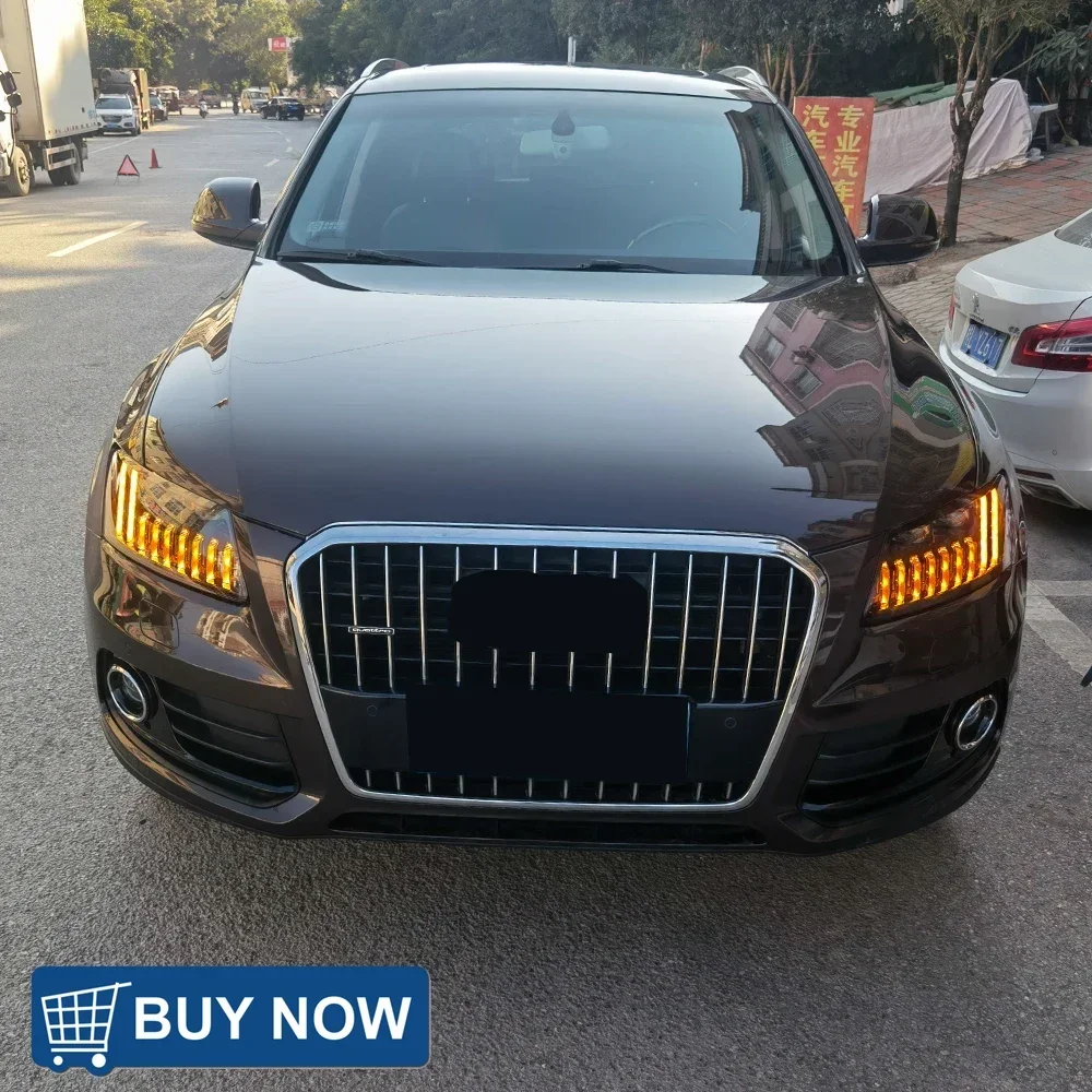 For Audi Q5 2009-2017 Car Front Lamps Assembly Upgrade LED Streamer Projector Startup Effect Lens Auto Headlight Accessories