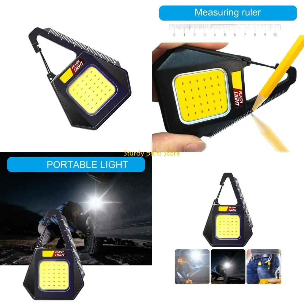 

97QC Handheld Emergency Light Bright Torch with Hook Camping LED Flashlight Camping Pocket Lamp Work Light Easy to Use