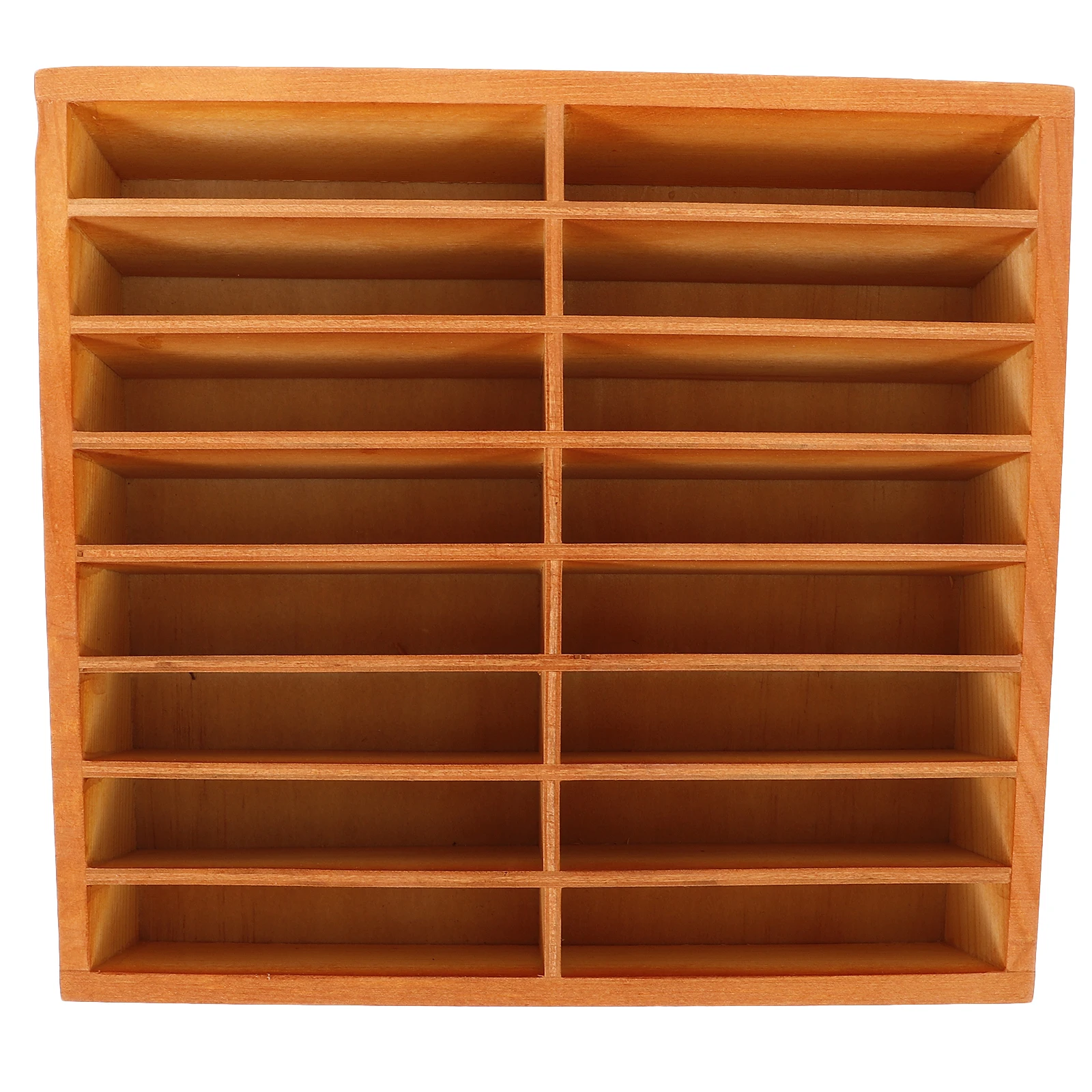 

12-Grid Retro Wood Cell Phone Organizer with Card Holder Compact Size for Desk Multi-functional Storage Box X702