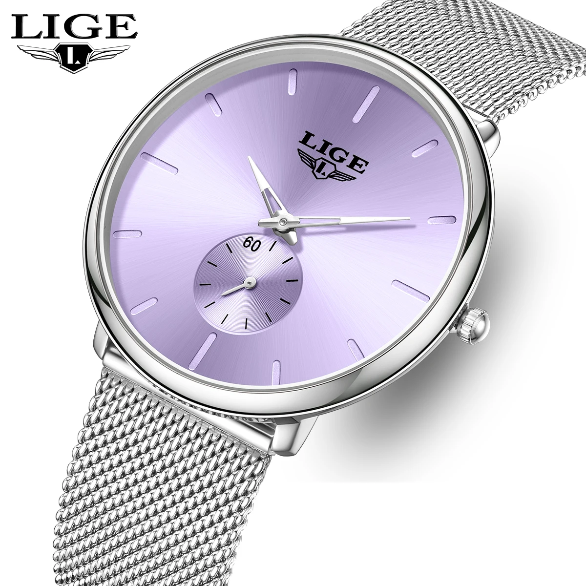 

Relogio Feminino LIGE 2026 Women's Watch Elegant Simple Fashion Waterproof women watches Luxury Mesh Strap quartz wristwatch+BOX