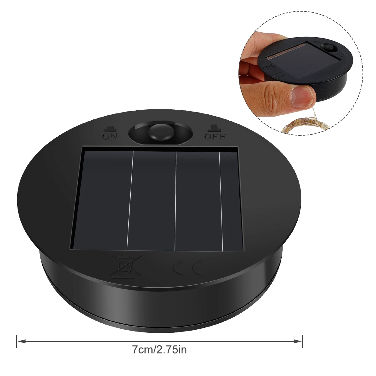 2/4Pcs Solar Lantern Light Replacement Top Outdoor Watering Can Water Lawn Light with 30LED String Light Solar Panel Lantern Lid
