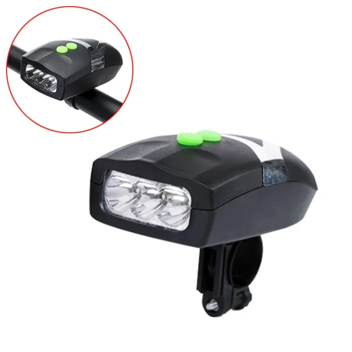 Ultra Bright 3 LED Bike Cycling Front Head Light Lamp + Electronic Bell Horn Combination Bicycle Accessories SAL99