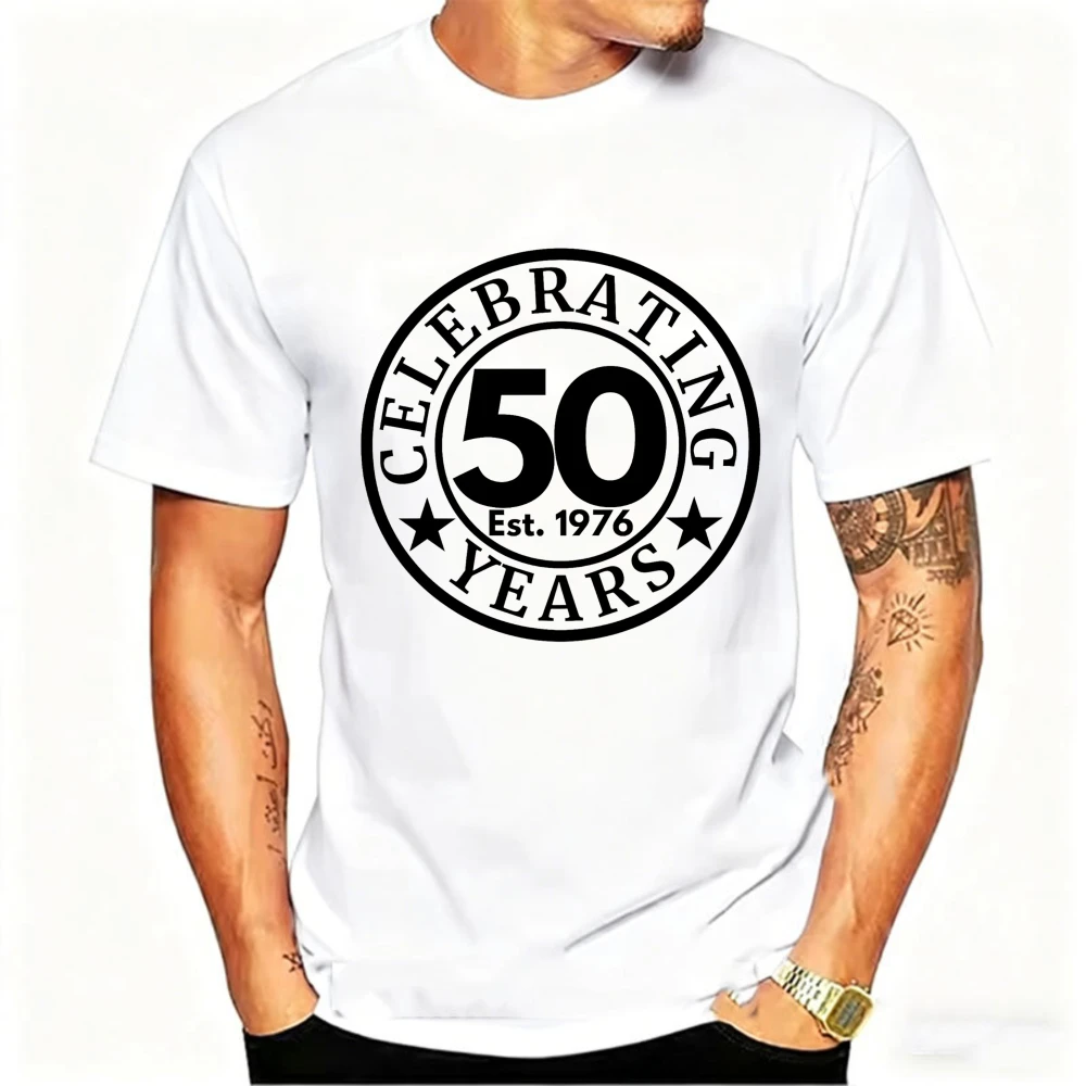 Celebrating 50 Years Old 1976 Birthday Gifts Anniversary Milestone Designed Vintage Classic Fashion Streetwear Short-sleev