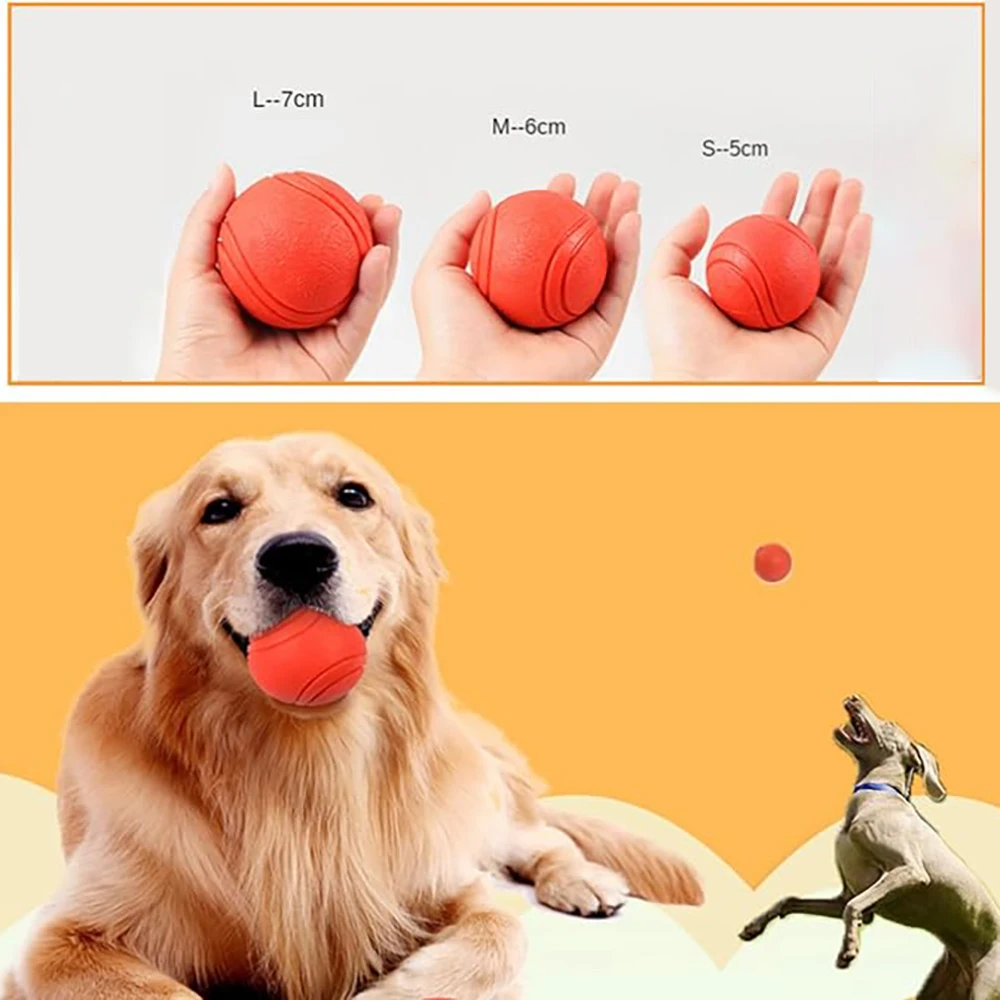 Dog Toy Ball Hard Rubber Solid Ball Non-Toxic Cleaning Teeth Durable To Chew And High Rebound Great Pet Play Training Supplies