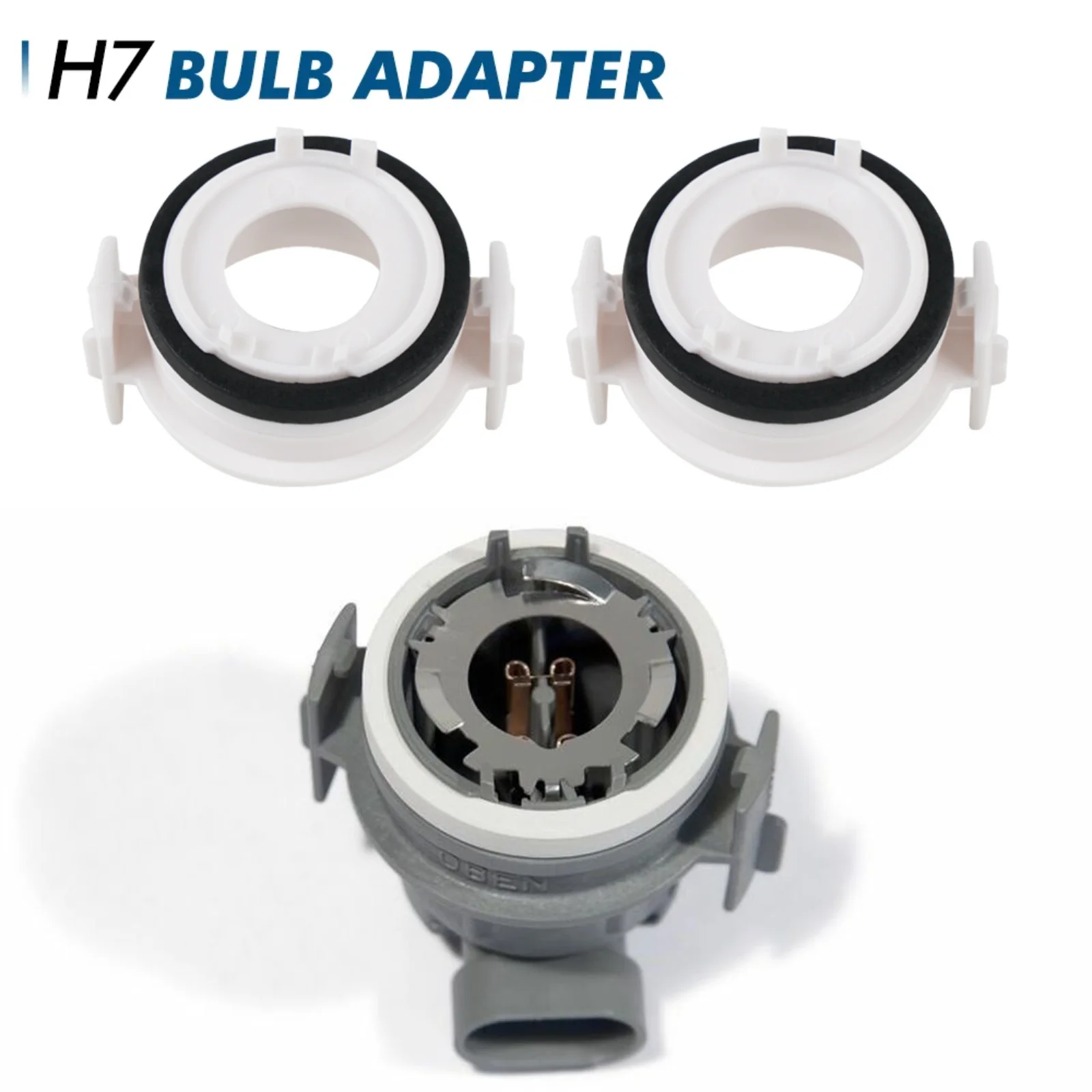 2x H7 HID Xenon LED Headlight Bulb Base Holder Adapter Fit For BMW E46 2001-2006