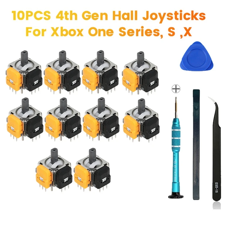 

10PCS 4Th Gen Hall Joysticks+Screwdriver Kit For One/Series S/X Joysticks Hall Electromagnetic Adjustable Joysticks