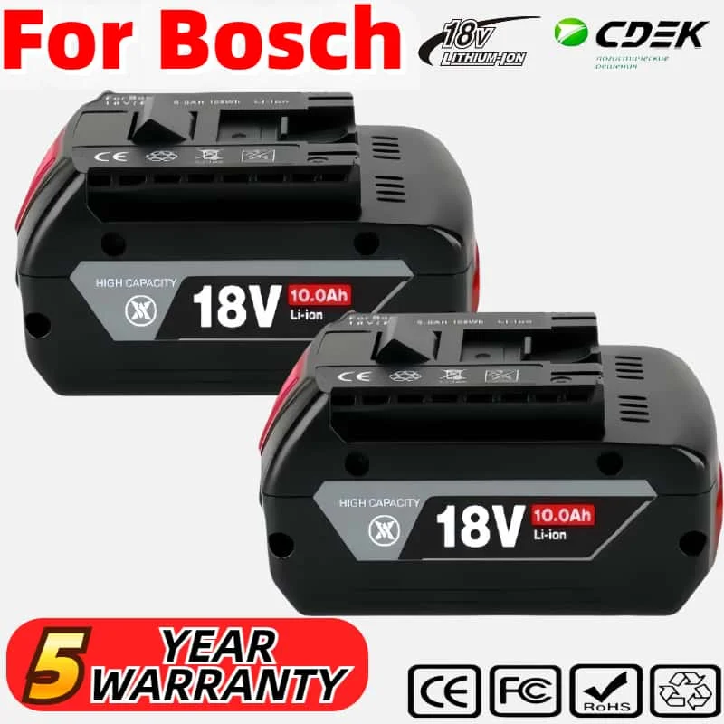 

High-Performance For BOSCH 18V6.0Ah LITHIUM-ION BATTERY GBA 18v 8.0/10.0 Ah Professional GBA GSR GSB BAT609 Rechargeable Battery