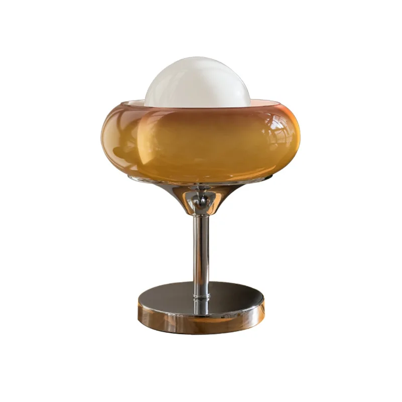 

Medieval cream wind desk bedroom bedside living room coffee table egg tart glass decorative table lamp Nordic Bauhaus lamps