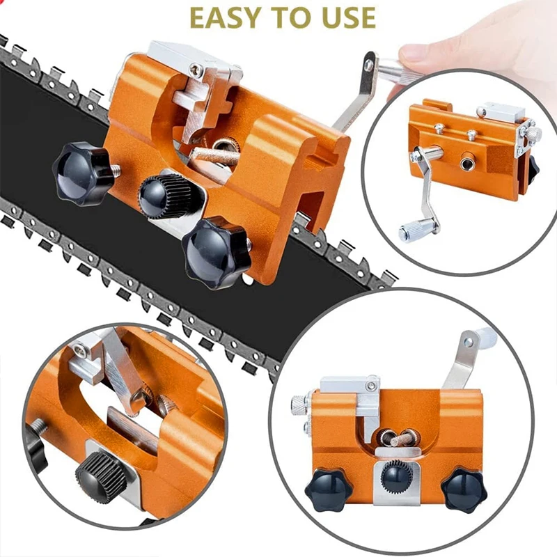 Portable Chainsaw Sharpener Clamp Hand Chain Grinder with Three Grinding Rods For All Kinds Of Chain And Electric Saws