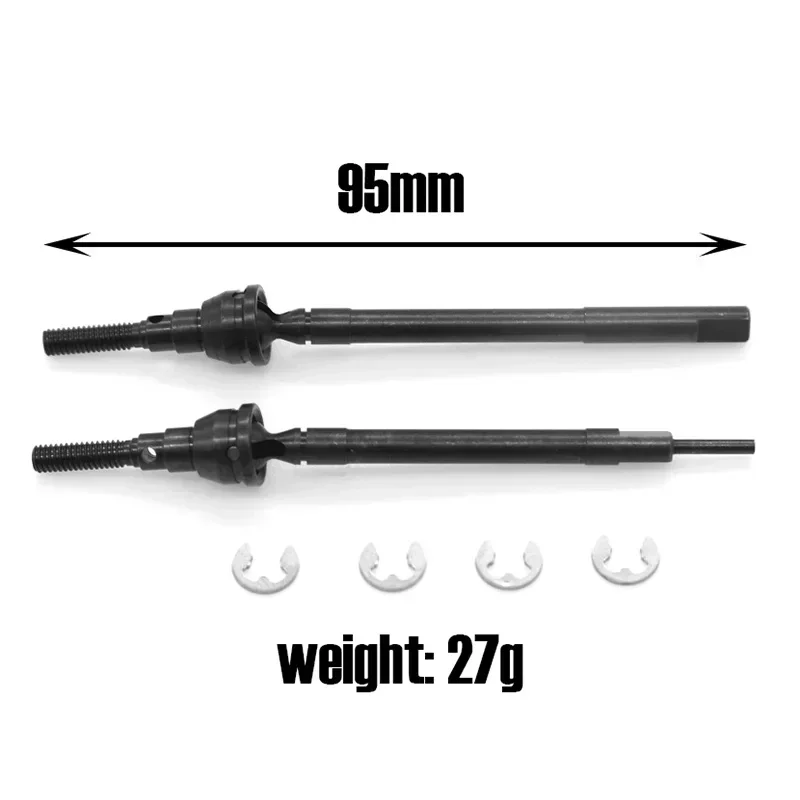 Kit CVD de eje delantero CC02, accesorios de actualización 54984 para modelos de coches Tamiya Benz G500 Unimok RC, 2 uds.