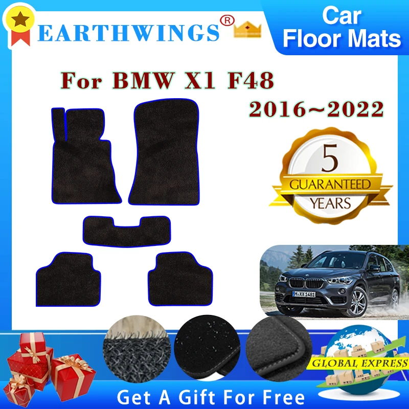 For BMW X1 F48 2016 2017 2018 2019 2020~2022 Car Floor Mats Carpets Rugs Panel Anti-slip Pad Premium Custom Foot Pad Accessories