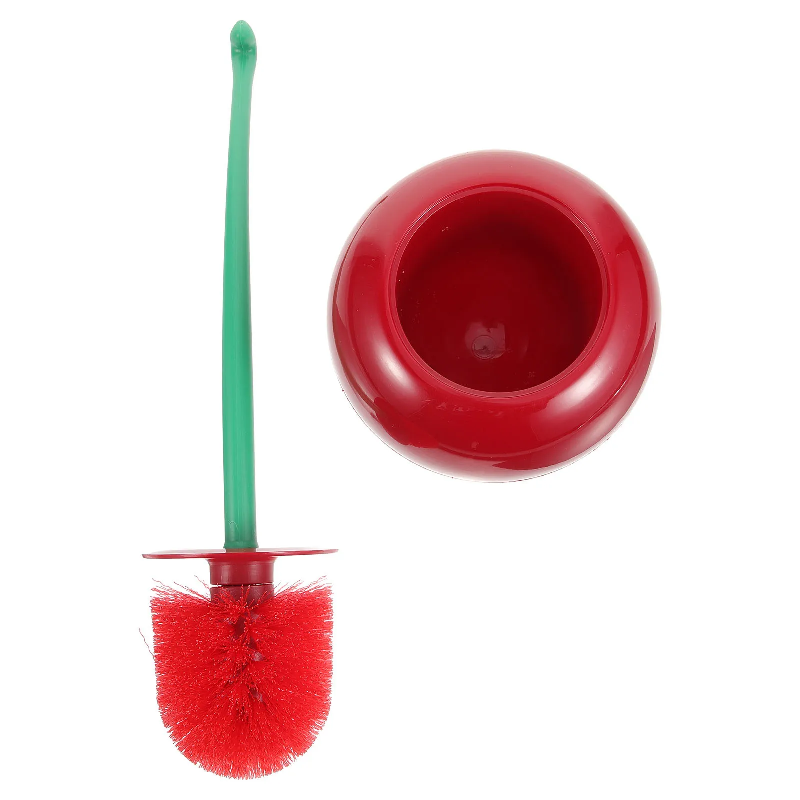

Plastic Toilet Brush Set Cherry Shape Soft Dense Bristles Long Handle Durable Bathroom Toilet Brush Holder Tool