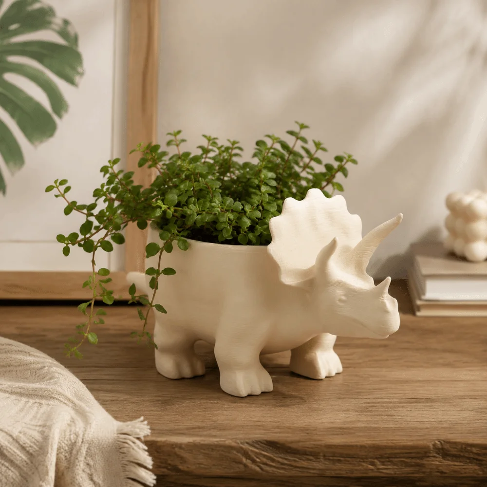 Container 3D Printed Dinosaur Flowerpot Funny Ornaments Mini Flower Pot Desktop Decoration Small Storage Home