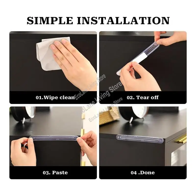 

A33R-Rubber Chair Wall Protector From Chair Back,6 Pack Clear Furniture Bumpers Silicone Cabinet Door For Shower Doors, Drawer