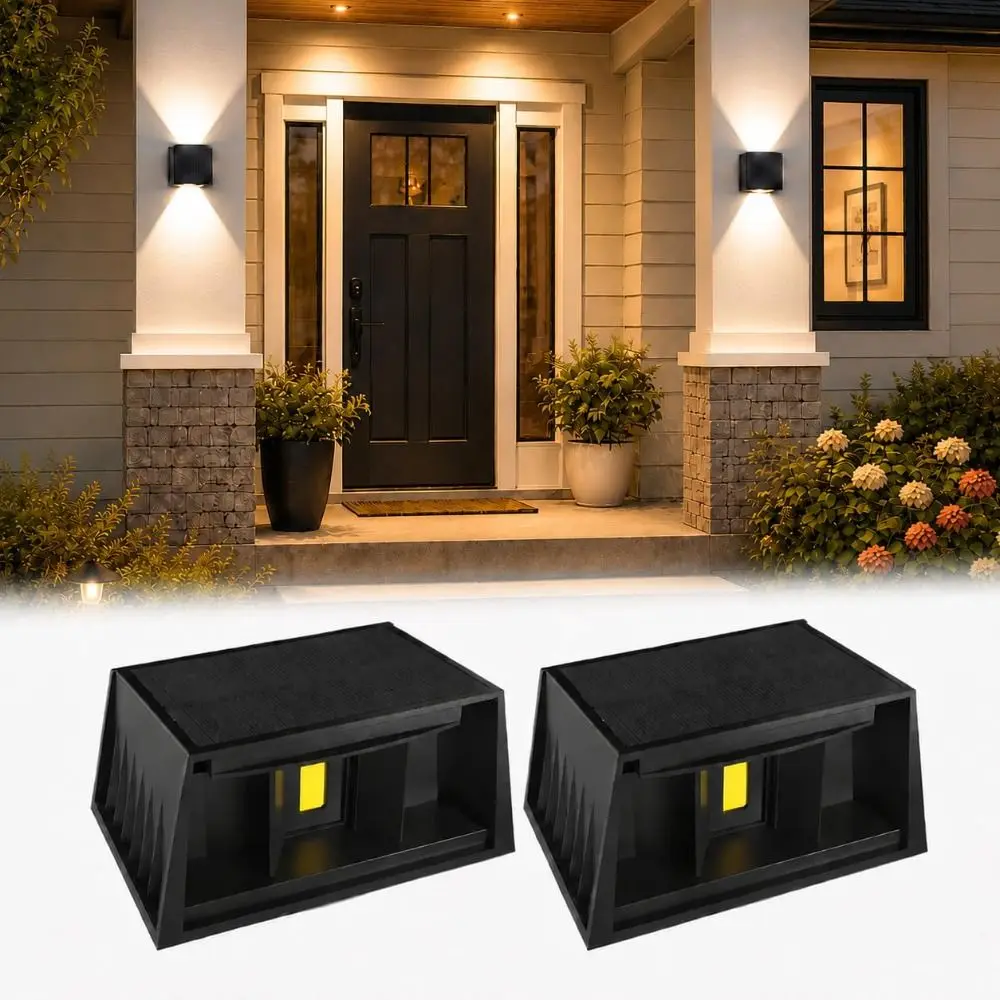 3000K Warm White Solar Fence Light IP65 Waterproof Up Down Lighting Solar Street Lights LED Technology Square Shape