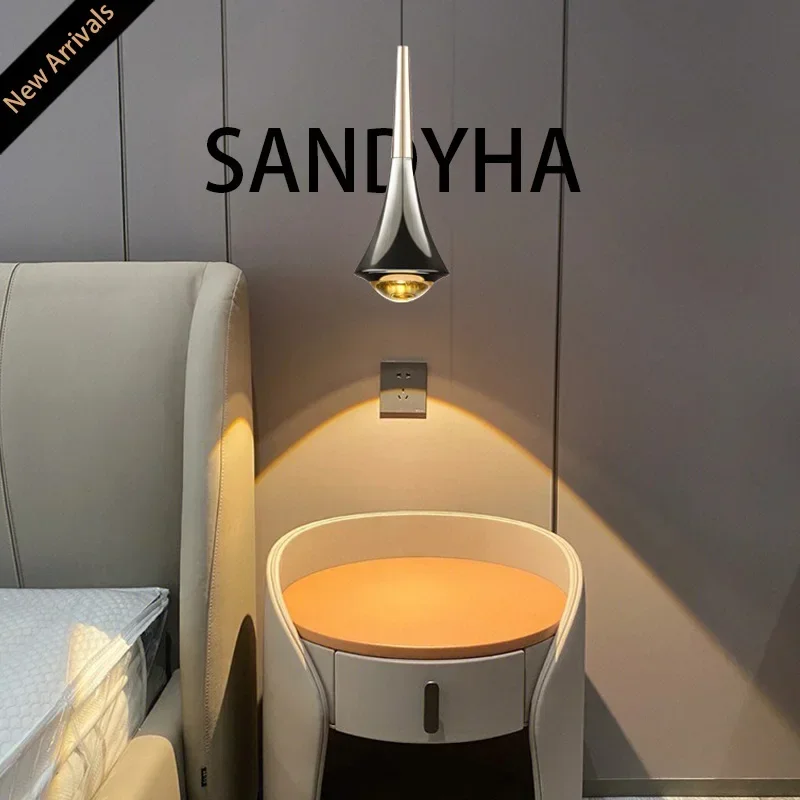 

SANDYHA стильный светодиодный подвесной светильник с регулируемой яркостью для кухни, столовой, гостиной, бара, спальни, современный алюминиевый акрил