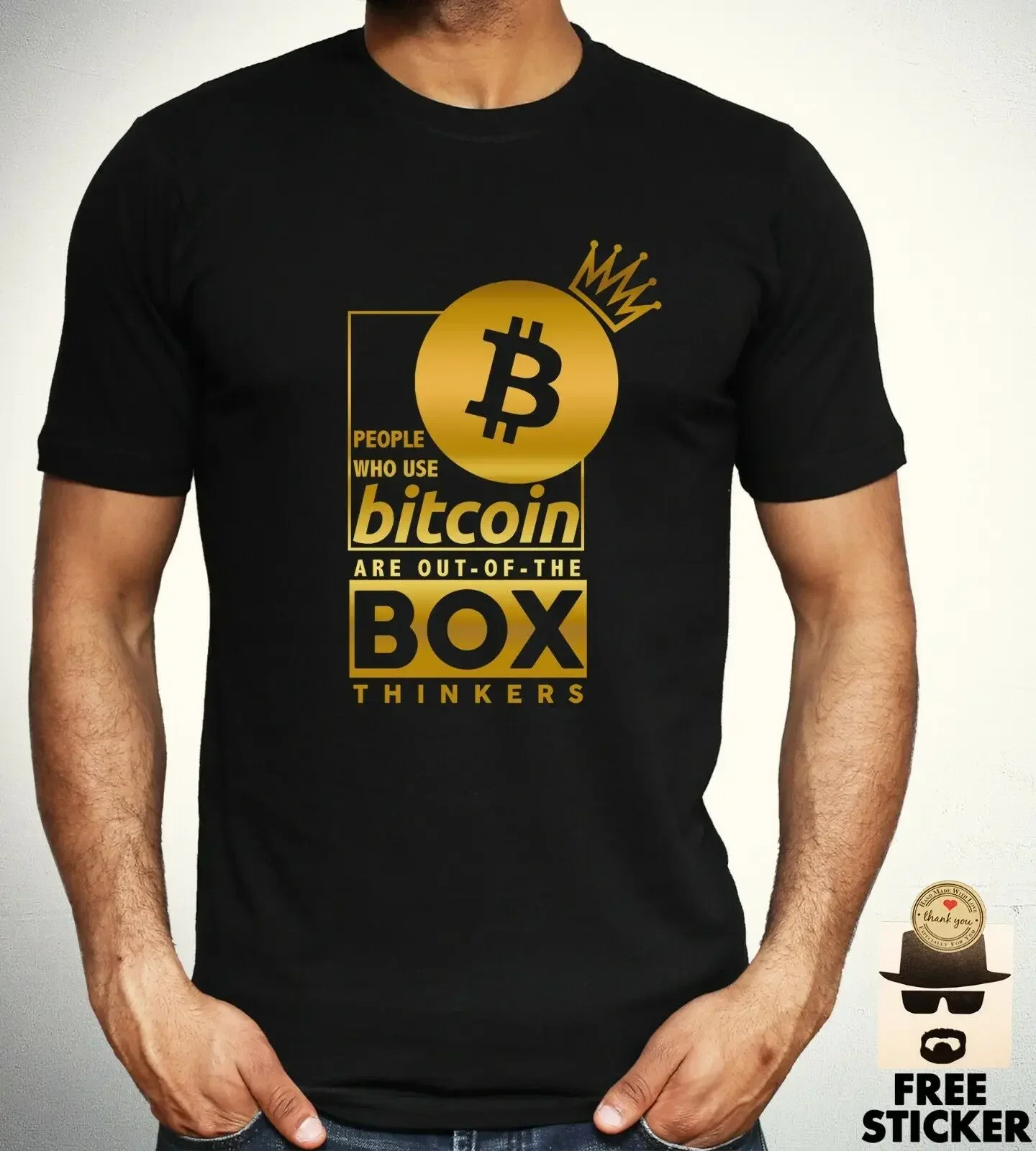 

Cryptocurrency King Bitcoin Crypto Coin Traders Investors Gift T-Shirt 100% Cotton O-Neck Short Sleeve Casual Mens T-shirt