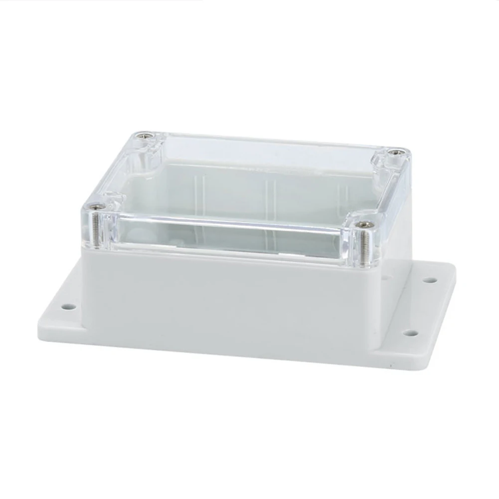 Mounting Ears Plastic Junction Box IP65 Rated with Clear Transparent PC Cover 100x68x50 mm Suitable for Outdoor Use