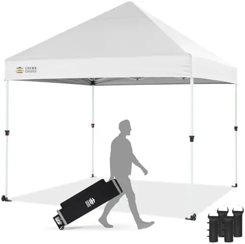 Commercial 10x10 Pop Up Canopy,Canopy Tent,White | CENTERLOK 8-Strand,STO-N-Go Bag,400D Strength Oxford Fabric,Height