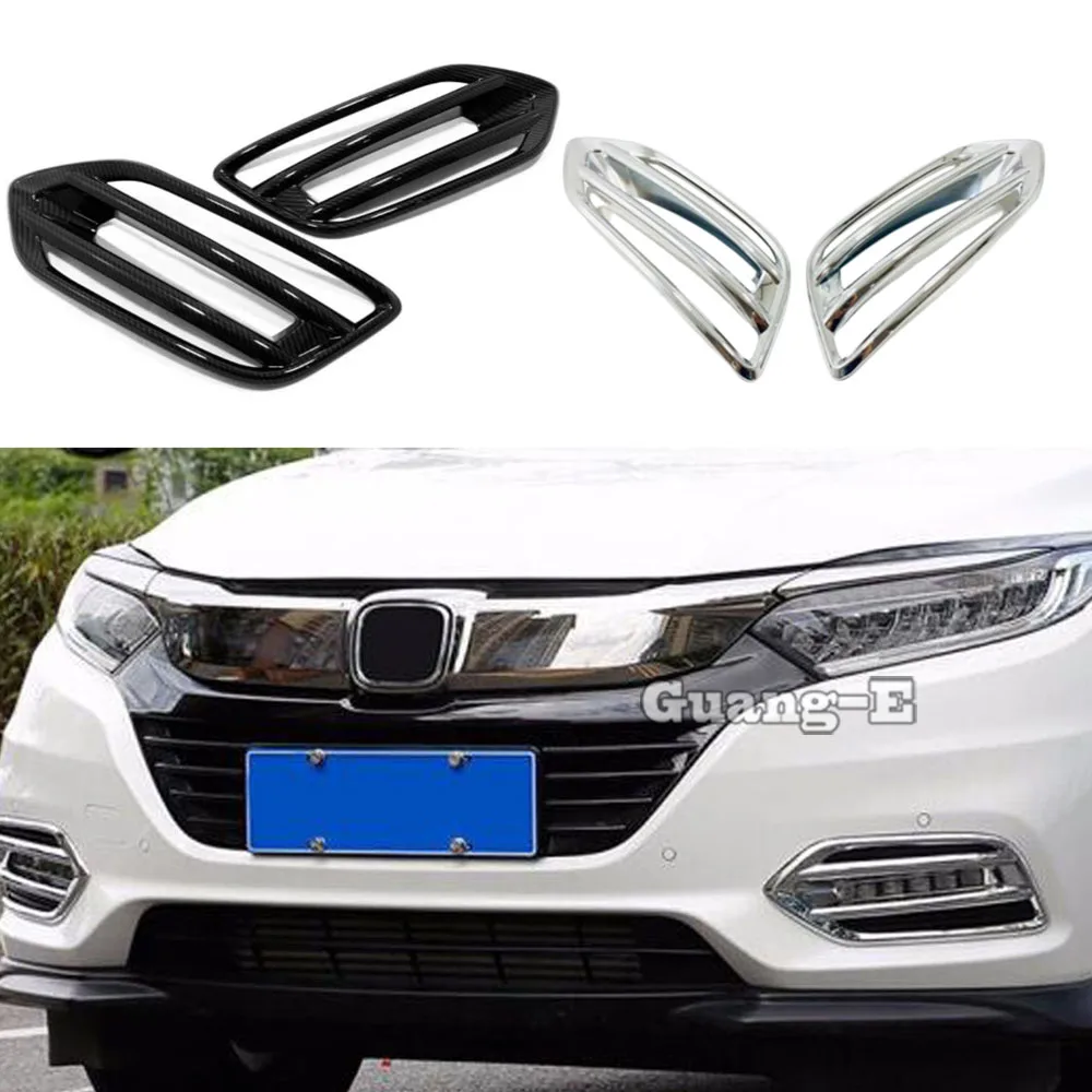 For Honda HRV HR-V Vezel 2019 2020 2021 2022 Car Body Head Front Fog Light Lamp Frame Stick ABS Chrome Trim Panel Frame Parts