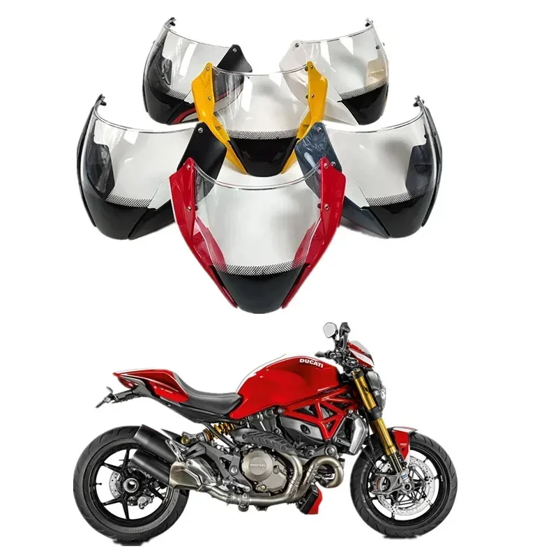 

For DUCATI Monster 797 821 1200S 2014 2015 2016 Naked Bike Windshield Smoke Deflector With Bracket Mounting Screws Parts