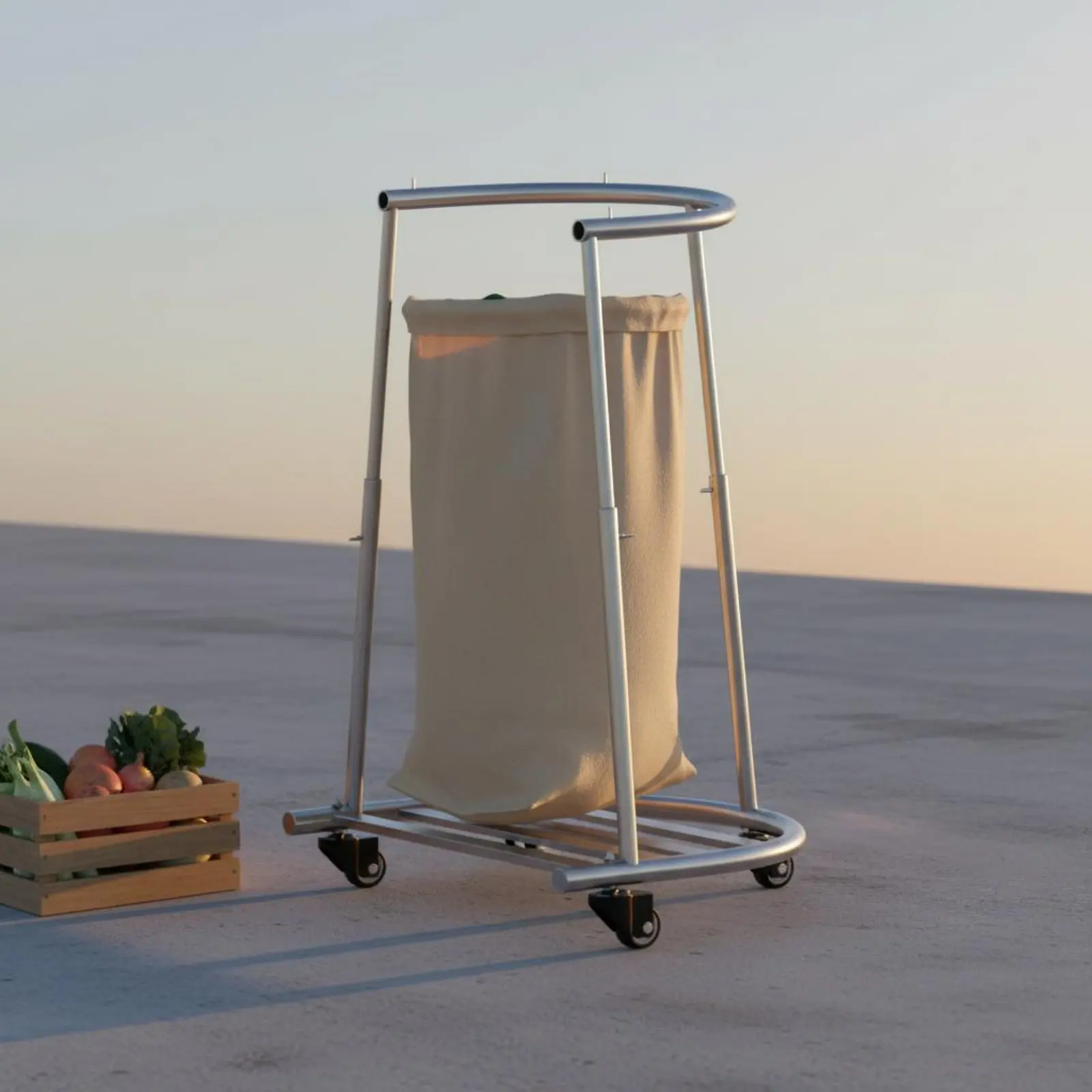 Grain Bag Filling Frame Weighty-Duty Bag Support Tool Portable Bagging Rack Sturdy Agricultural Equipment Universal Wheels