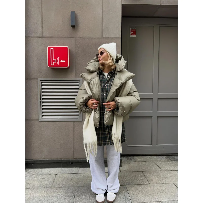 Winter Warm Cotton Puffer Jackets Women's Loose Parkas Coat Vintage Bread Jacket Outwear Office Ladies Quilted Jacket