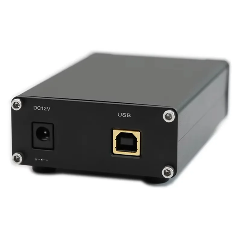 M18K-DAC6 XMOS208 + ES9038 Dekoder Audio HIFI Digital Amplifier Headphone DAC Aloi Aluminium Hitam Mendukung DSD 1 Buah